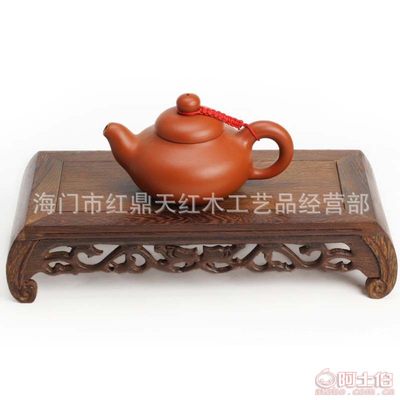 红鼎天高档木质工艺品 鸡翅木圆头琴桌四件套，匠心独运，玉石点睛